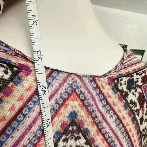 Fringe Trimmed Multi-colored Wrap/Kimono—One Size - Picture 6 of 10